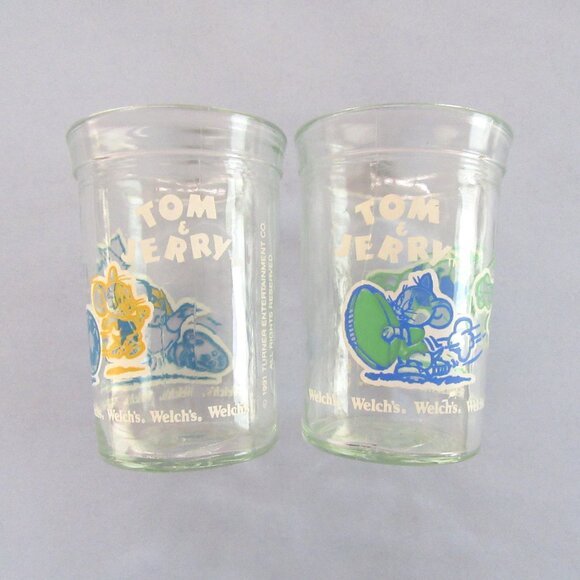 Vintage 1991 Welch's Tom and Jerry jelly glasses -6 ounce - football and soccer - Picture 10 of 10